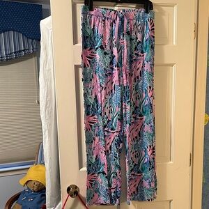 Lilly Pulitzer Pink and Blue Pajama Pants